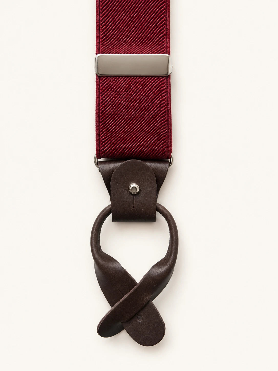 Burgundy Herringbone Silk Braces
