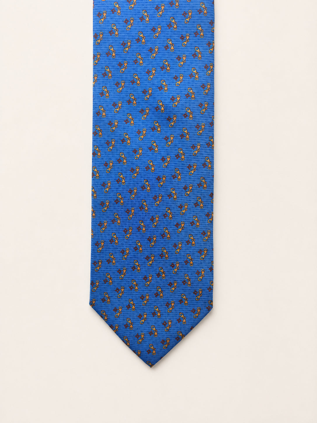 Navy Silk Tie — The Barmeath Motif