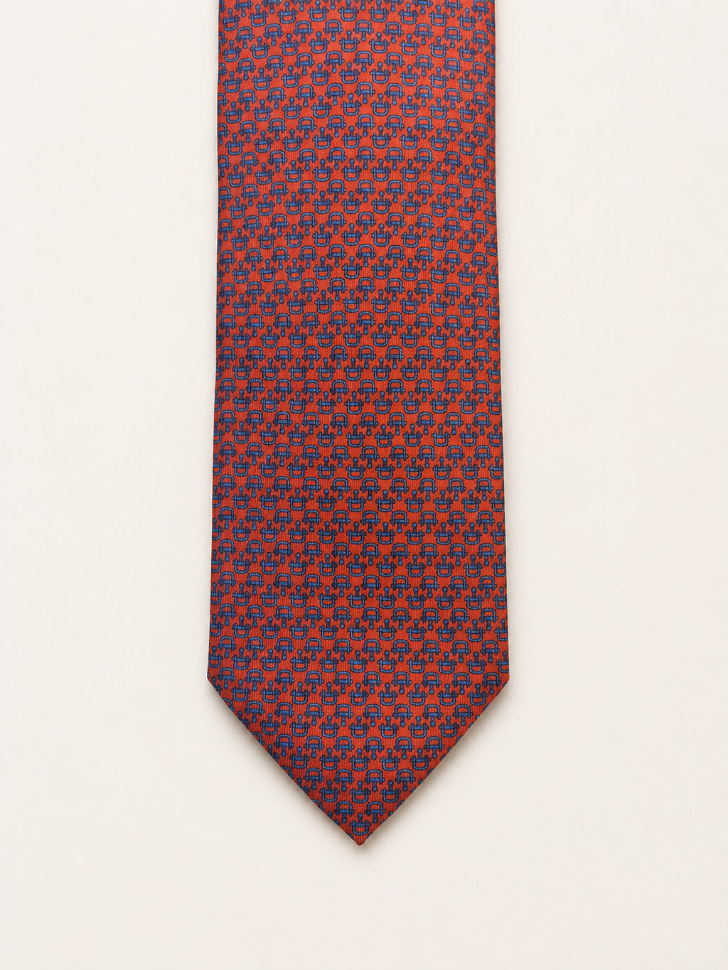Burnt Orange Silk Tie — The Buckle Motif
