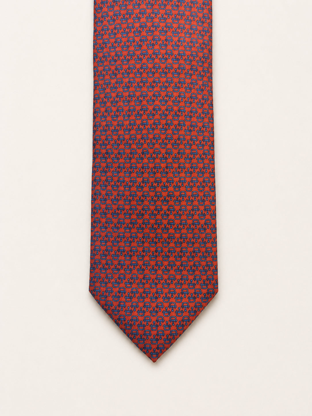 Burnt Orange Silk Tie — The Buckle Motif