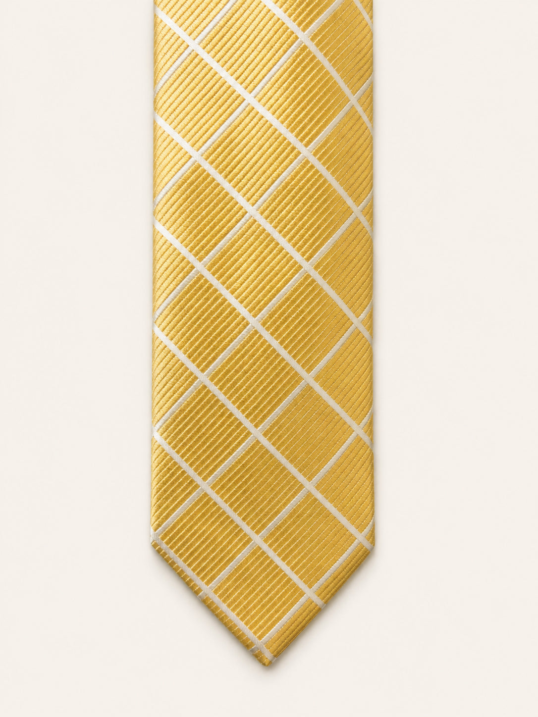 Yellow Silk Tie — The Windowpane Check