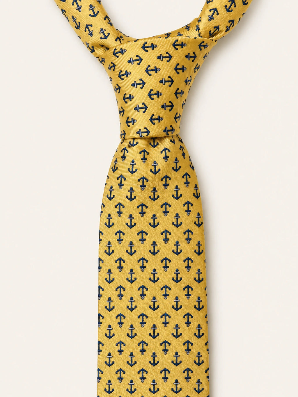 Yellow Anchor Silk Tie