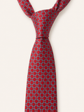 Crimson Octagon Chain Silk Tie