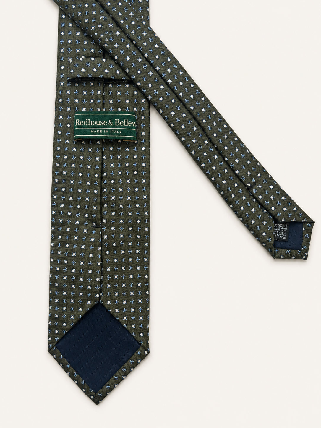 Forest Green Silk Tie — The Diamond Floret Motif