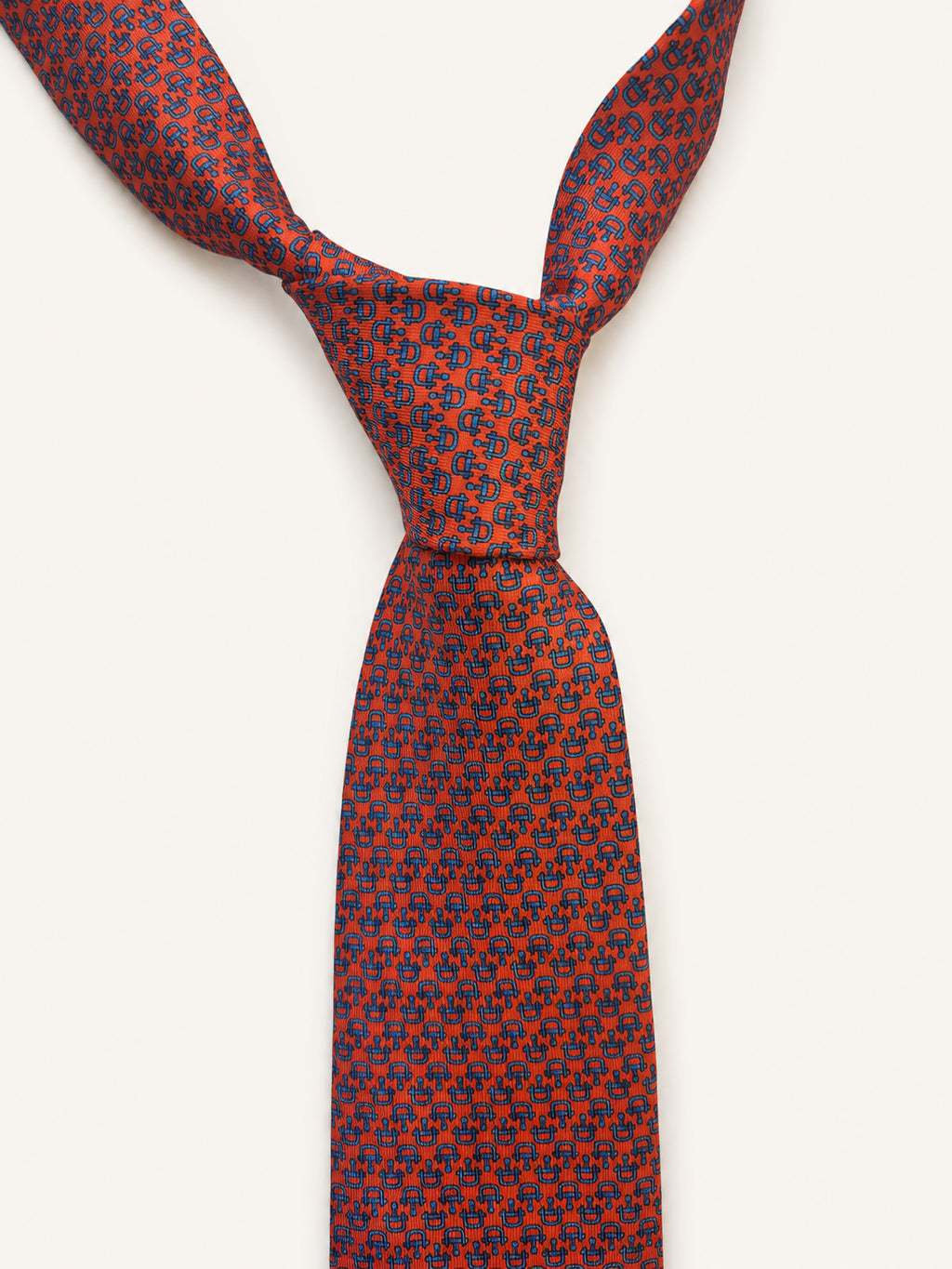 Burnt Orange Silk Tie — The Buckle Motif