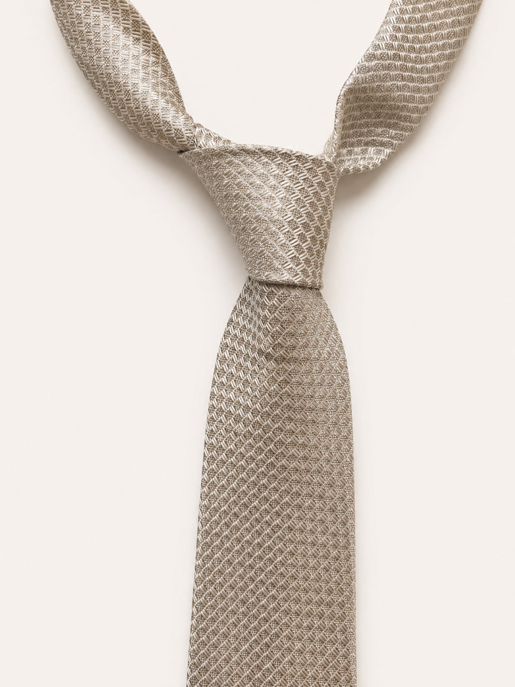 Champagne Silk Tie — The Woven Texture