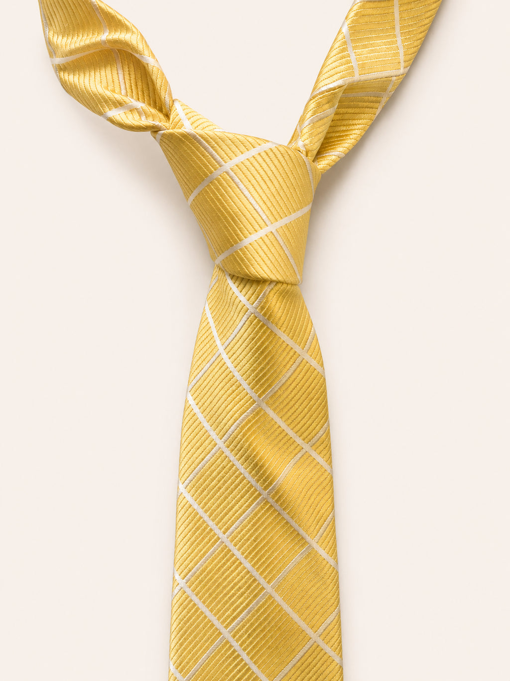 Yellow Silk Tie — The Windowpane Check