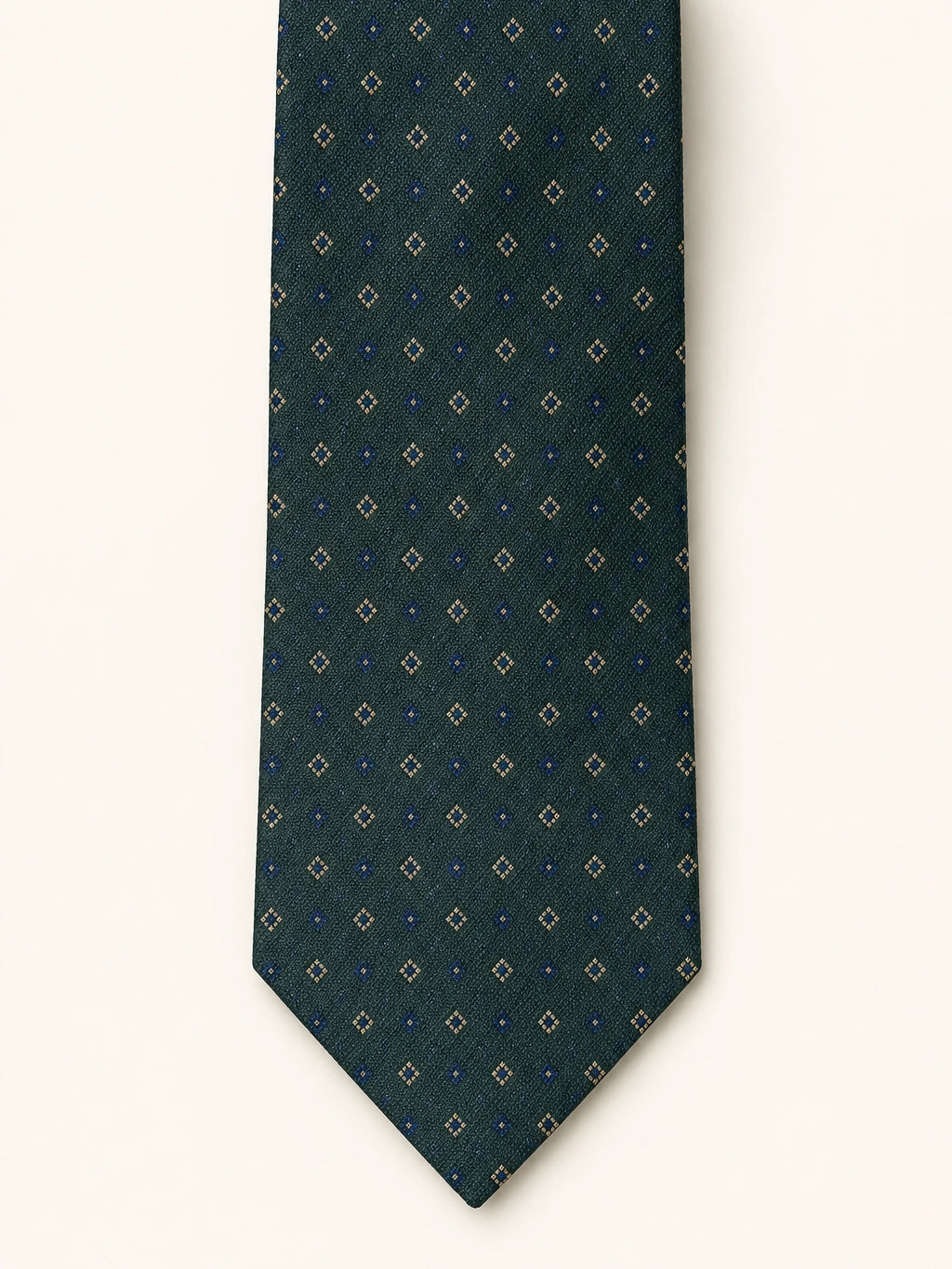 Forest Green Diamond Foulard Silk Tie