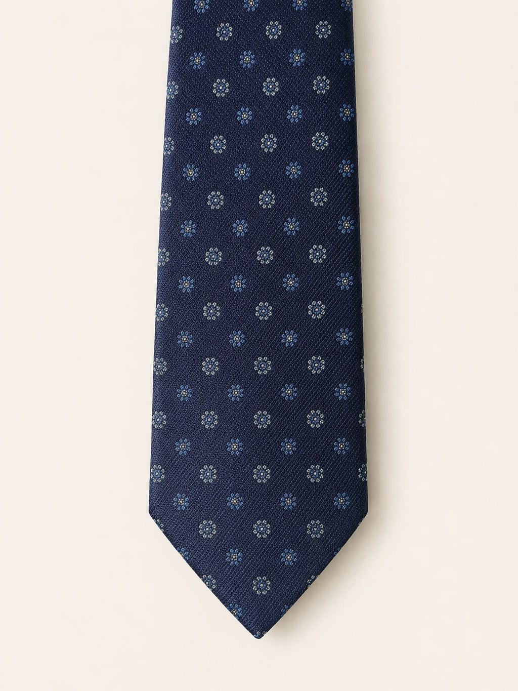 Navy Floral Medallion Silk Tie