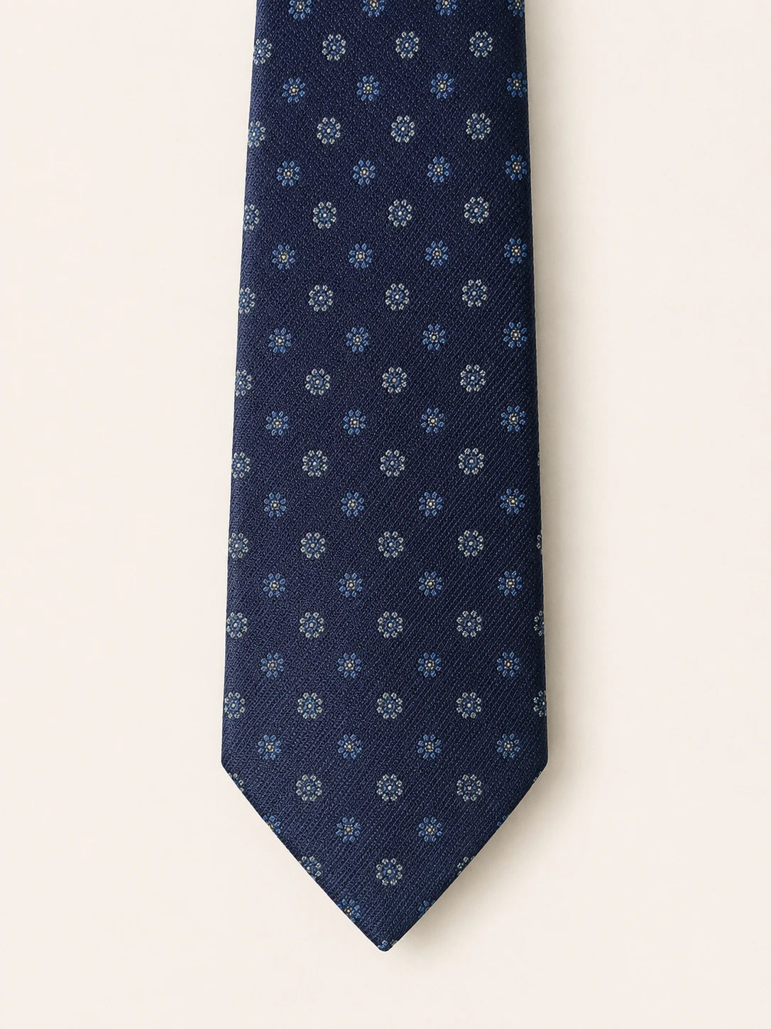 Navy Floral Medallion Silk Tie