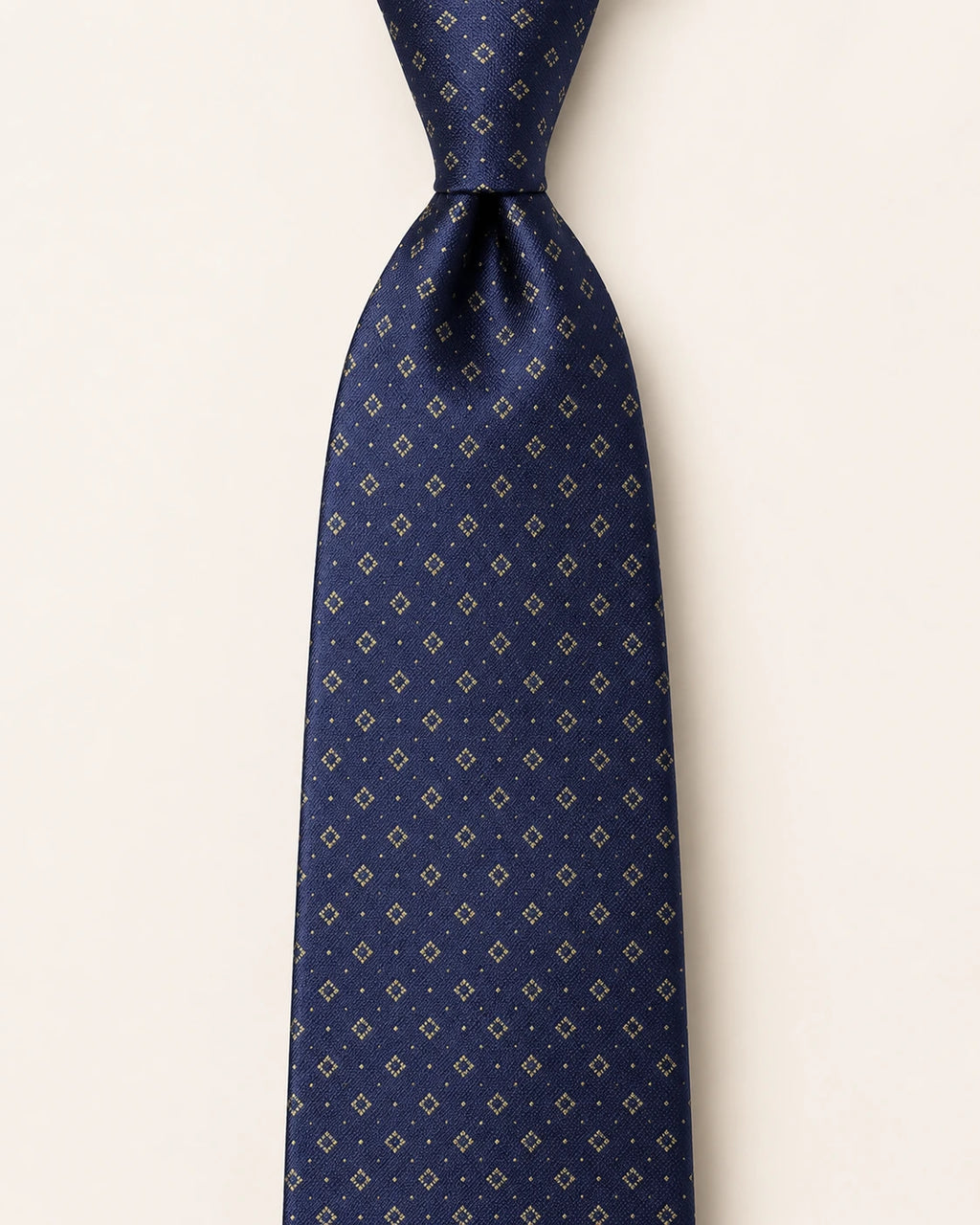 Navy Diamond Foulard Silk Tie