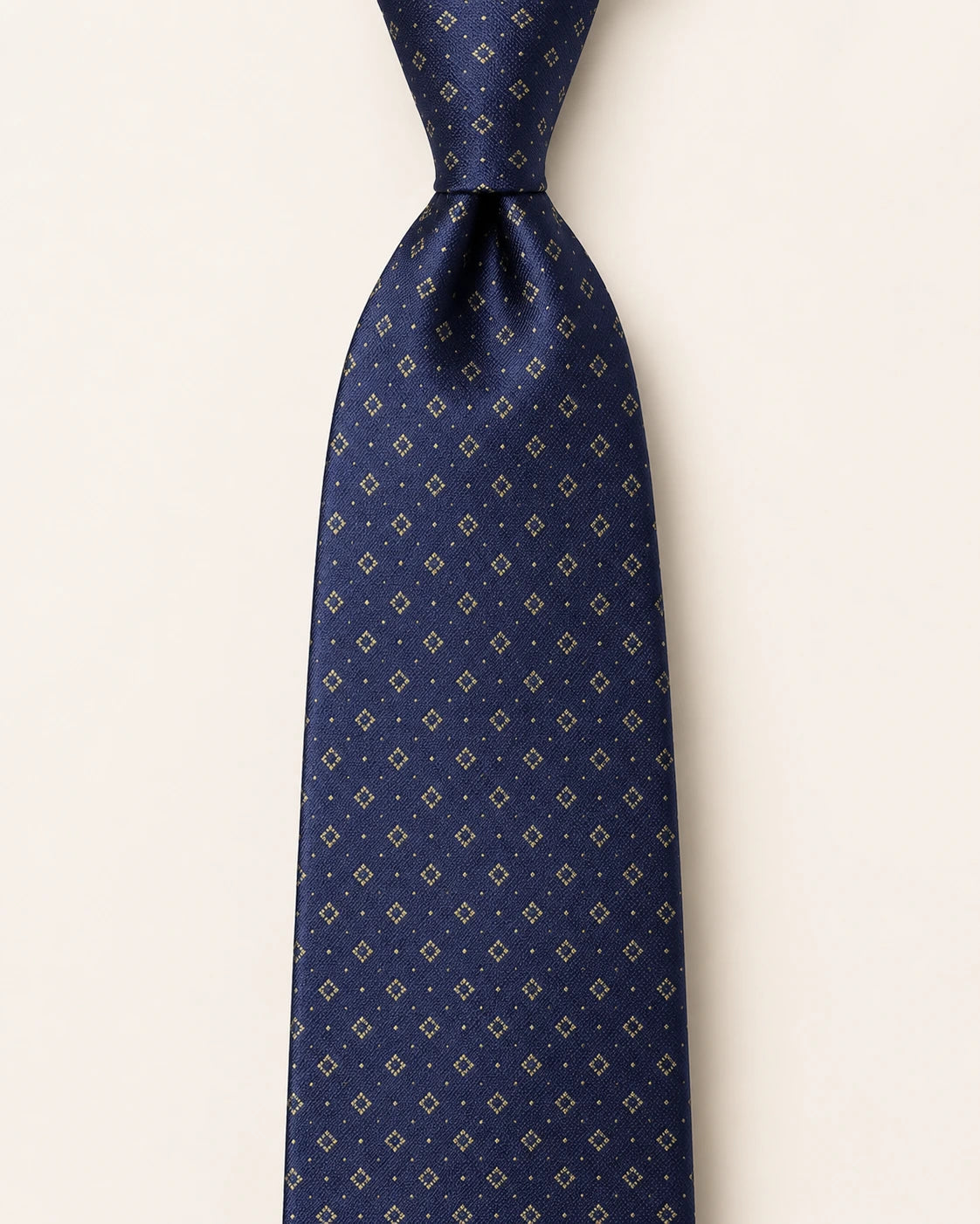 Navy Diamond Foulard Silk Tie