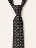 Grey Medallion Silk Tie