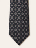 Grey Medallion Silk Tie