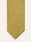 Gold Geometric Lattice Silk Tie