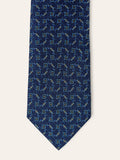 Navy Horsebit & Floral Silk Tie