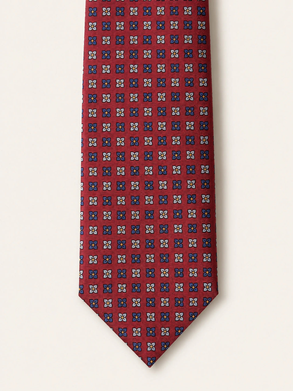 Crimson Floral Foulard Silk Tie
