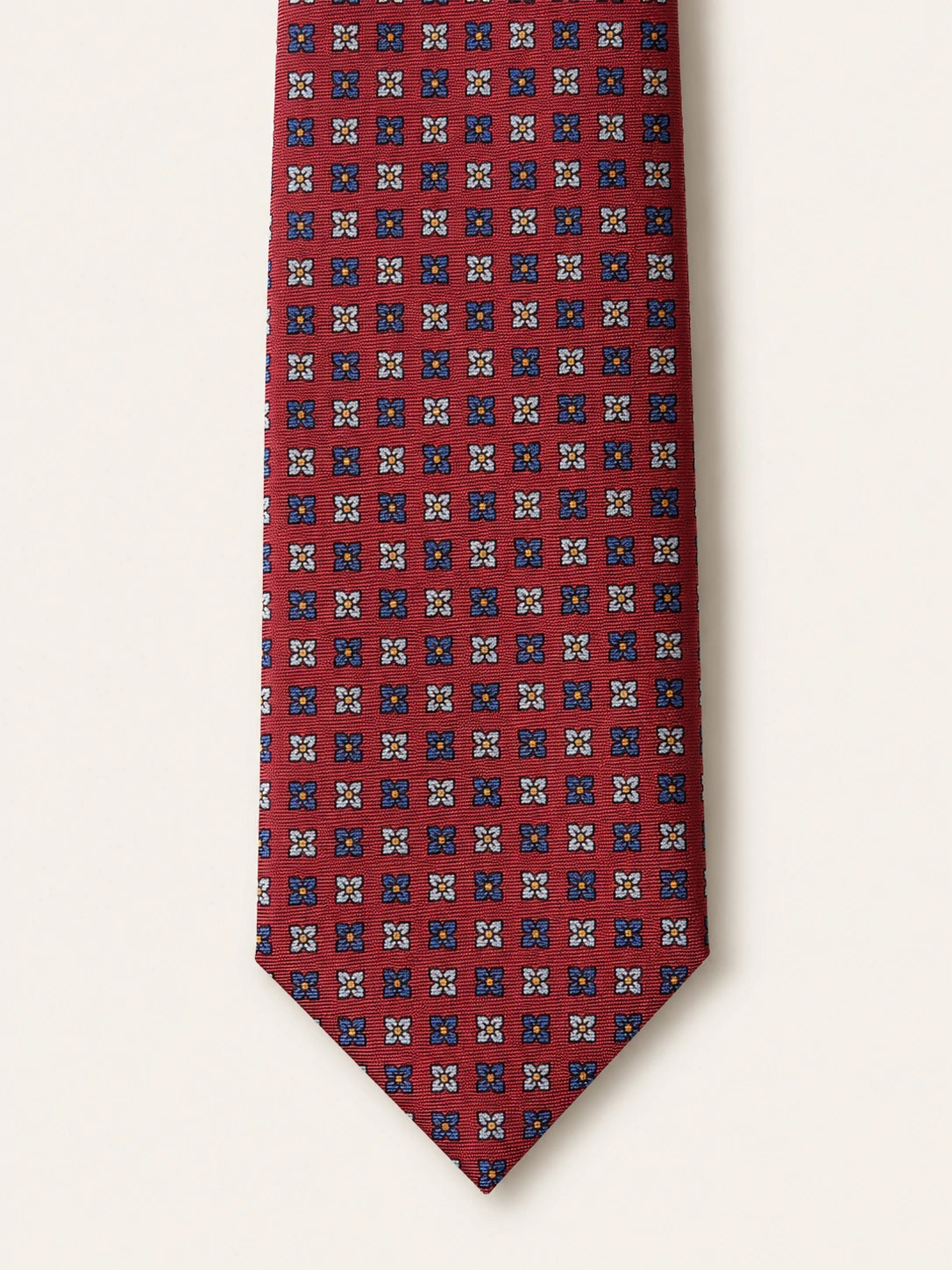 Crimson Floral Foulard Silk Tie