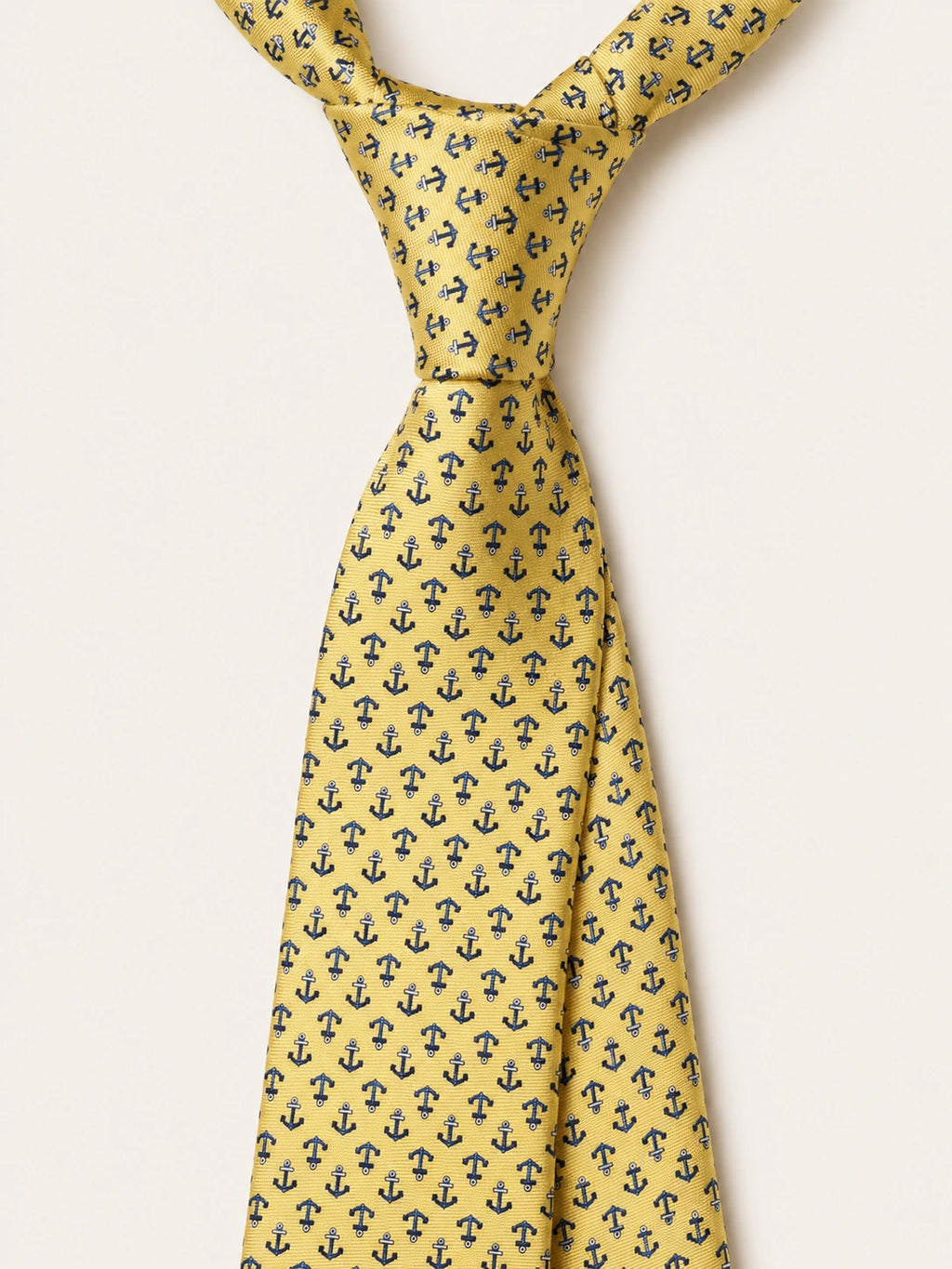 Yellow Anchor Silk Tie