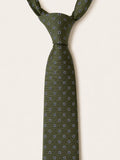 Olive Floral Foulard Silk Tie