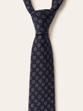 Navy Medallion Cashmere Tie