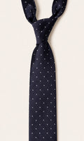Navy Pin Dot Silk Tie