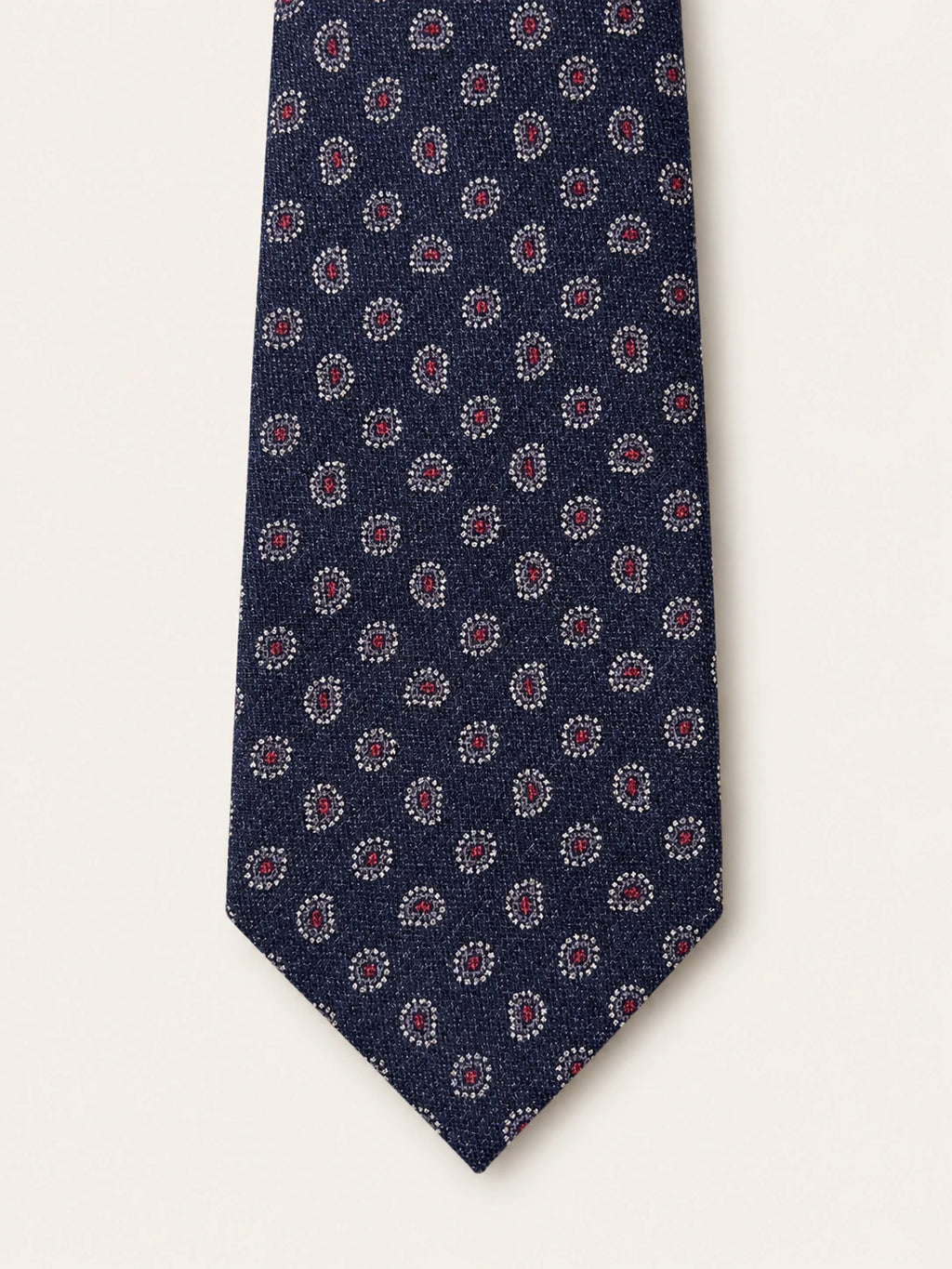 Navy Medallion Cashmere Tie