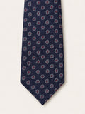 Navy Medallion Cashmere Tie