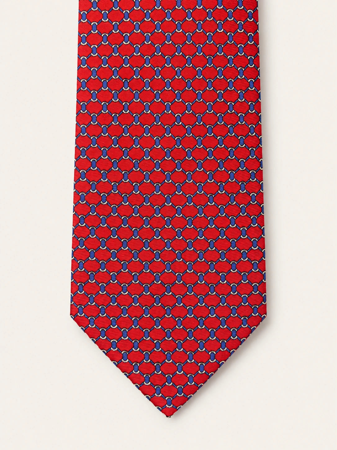 Red Chain-Link Silk Tie