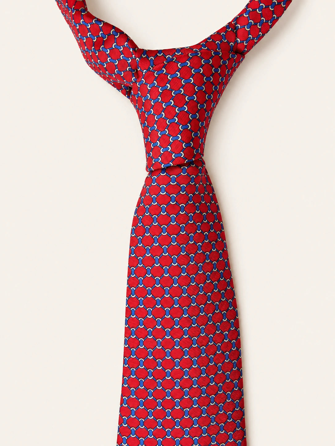 Red Chain-Link Silk Tie