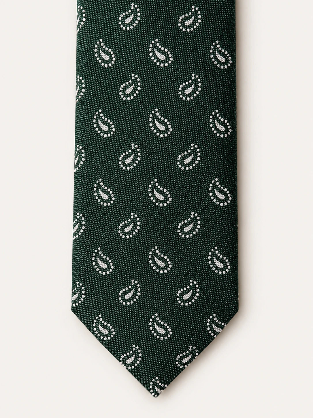 Forest Green Dotted Paisley Silk Tie