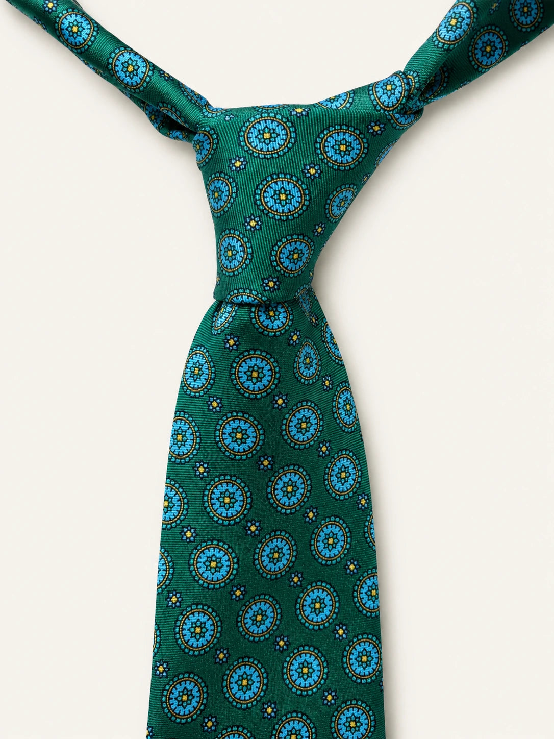 Emerald Mosaic Medallion Silk Tie