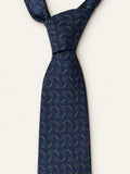 Navy Horsebit & Floral Silk Tie