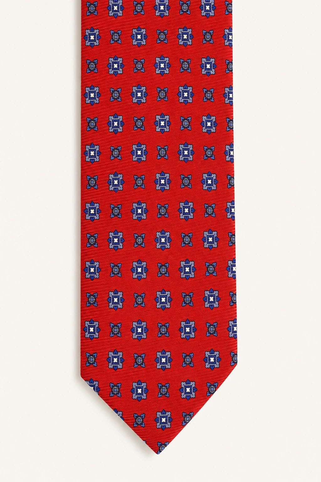 Scarlet Geometric Medallion Silk Tie