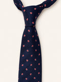 Navy Ladybird Silk Grenadine Tie