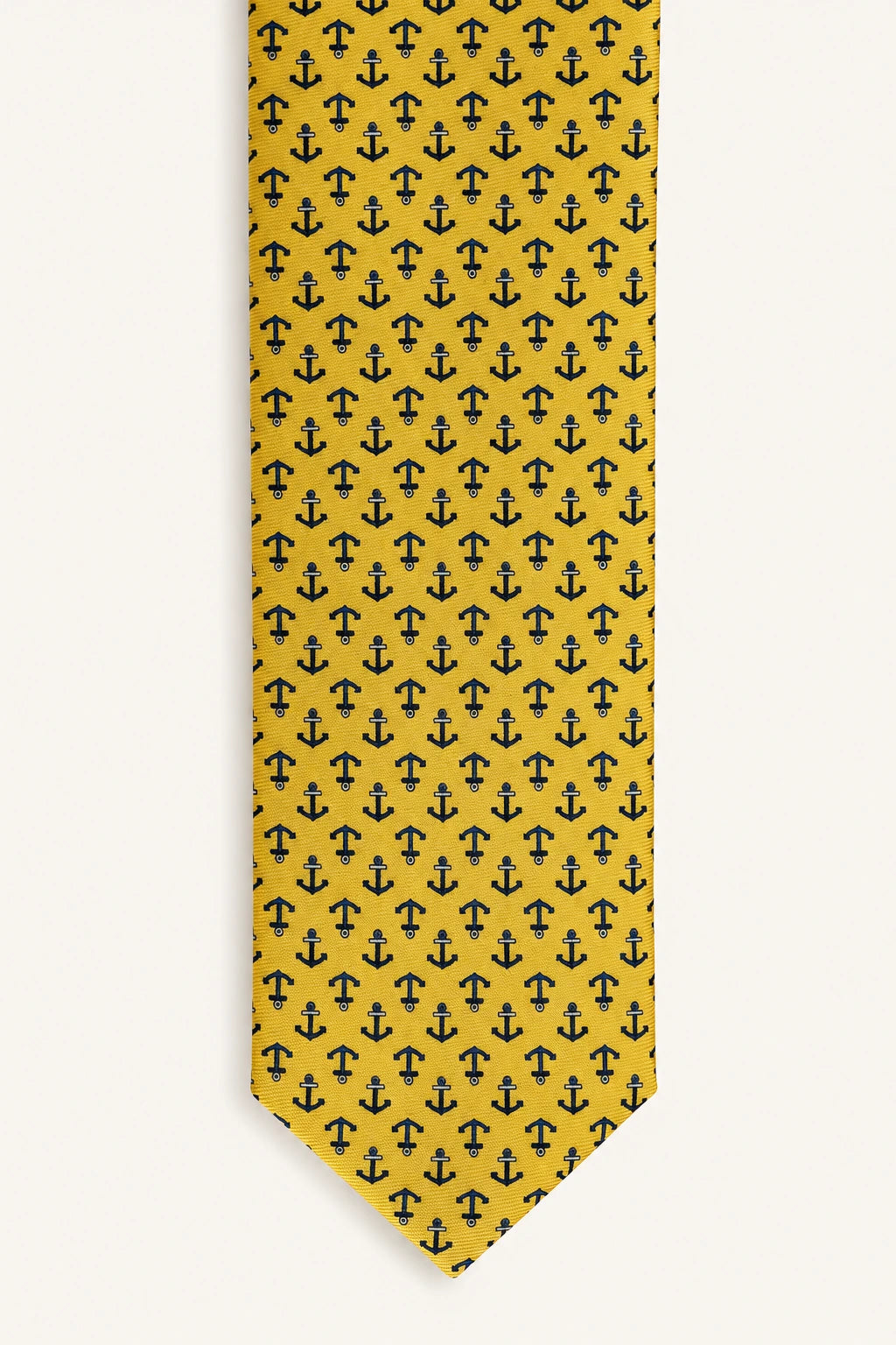 Yellow Anchor Silk Tie