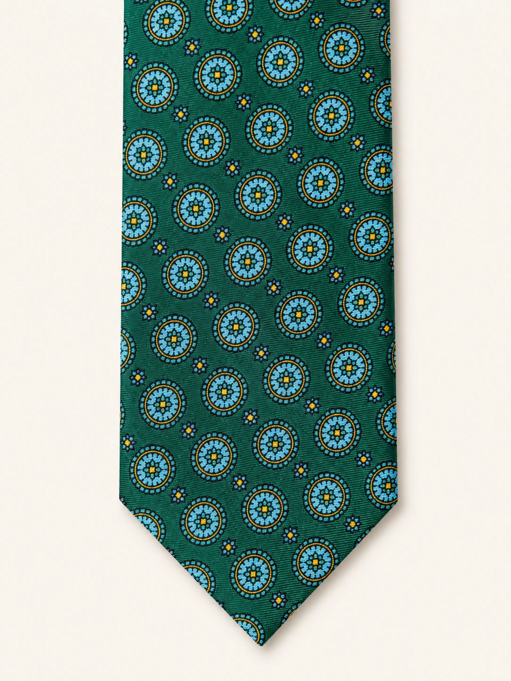Emerald Mosaic Medallion Silk Tie