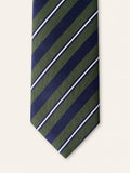 Olive & Navy Regimental Stripe Silk Tie