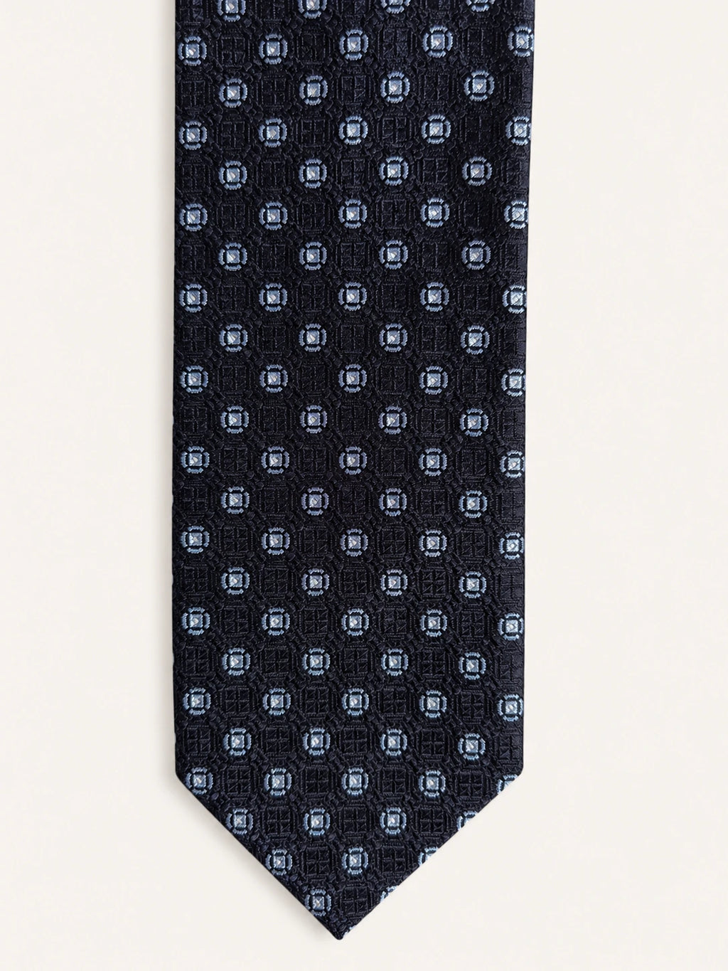 Midnight Geometric Jacquard Silk Tie