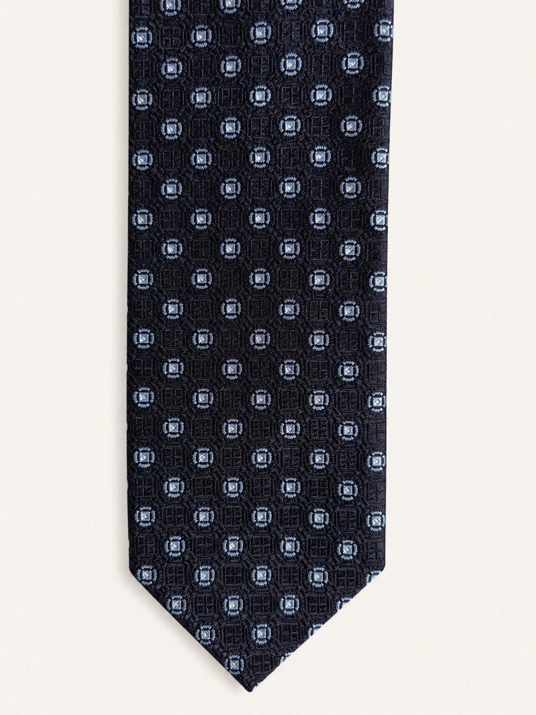 Midnight Geometric Jacquard Silk Tie
