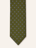 Olive Floral Foulard Silk Tie