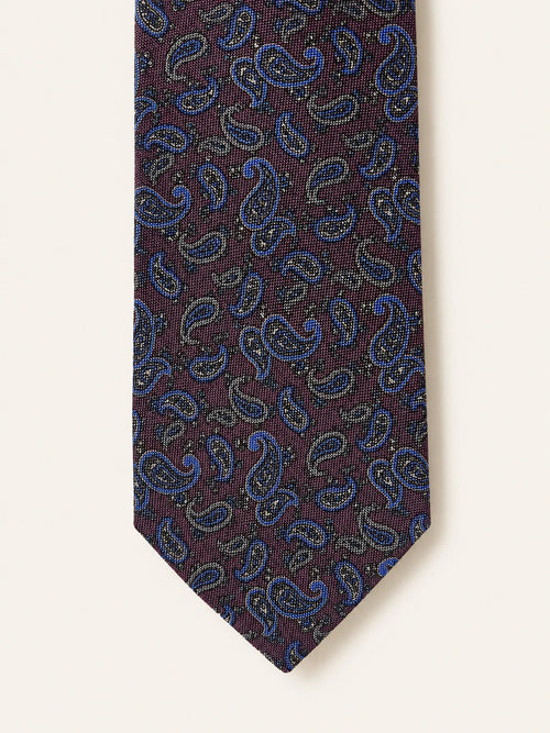 Burgundy Paisley Silk Tie