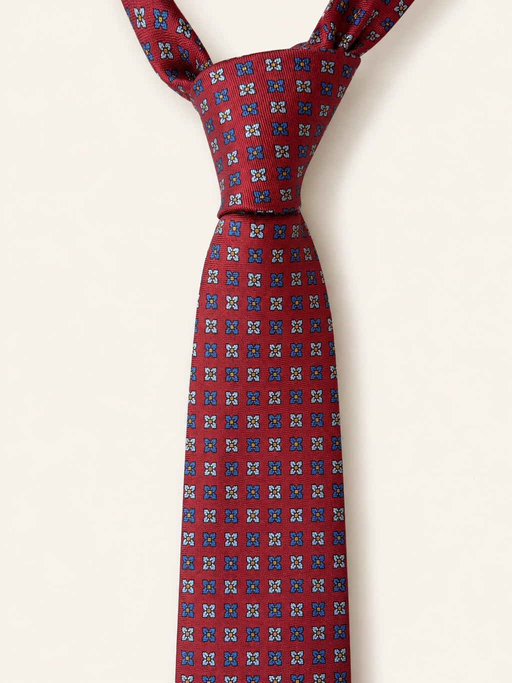Crimson Floral Foulard Silk Tie