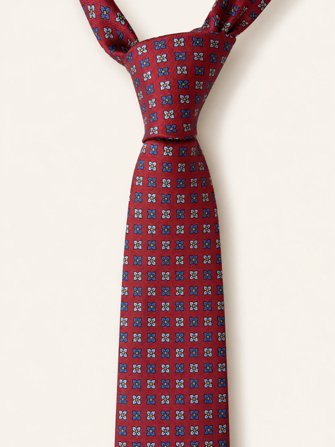 Crimson Floral Foulard Silk Tie