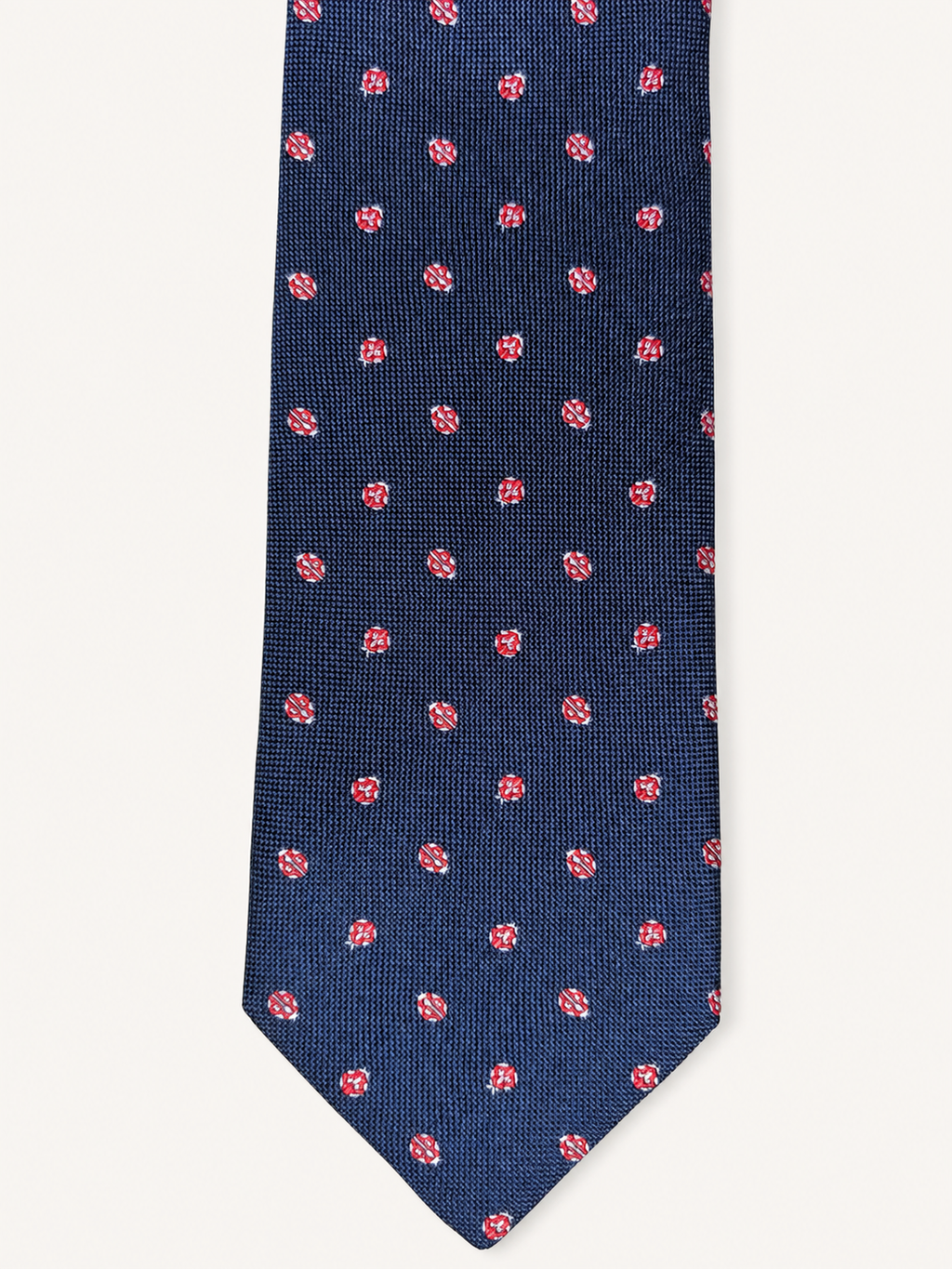 Navy Ladybird Silk Grenadine Tie