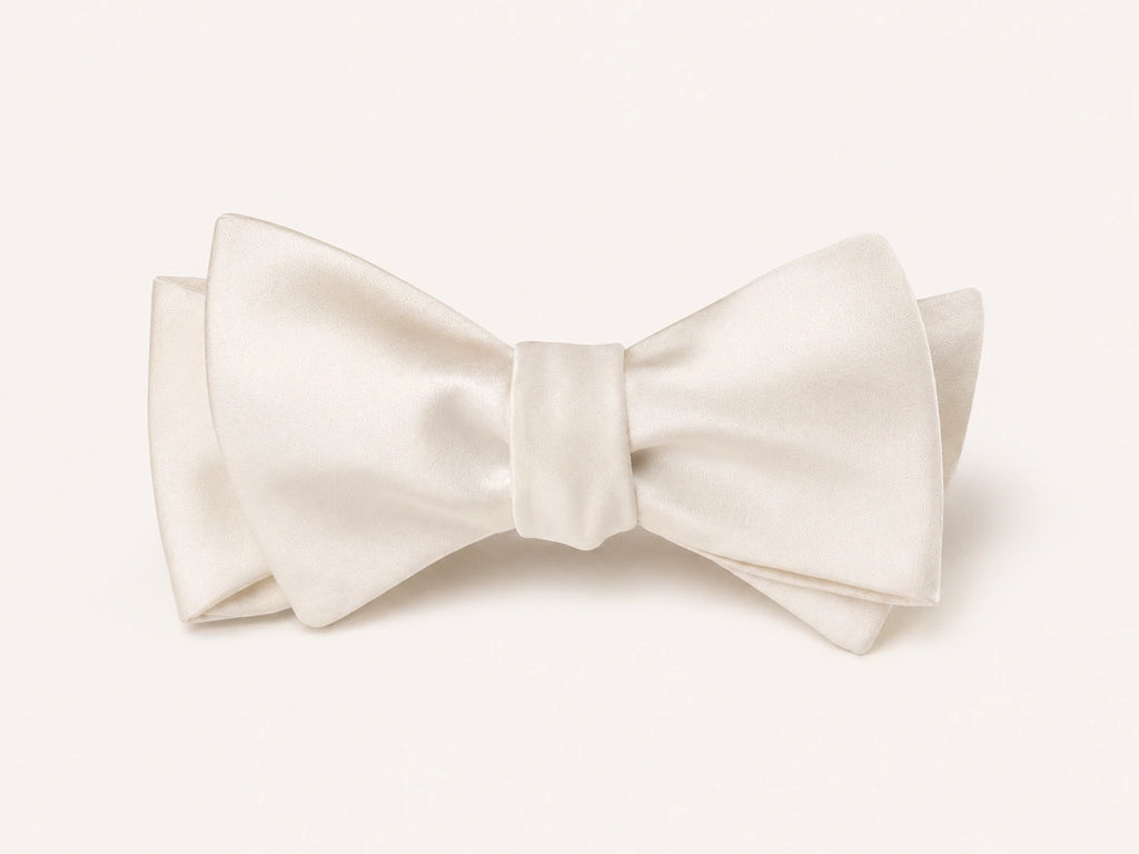 Italian Silk Self-Tie Bow Tie — White