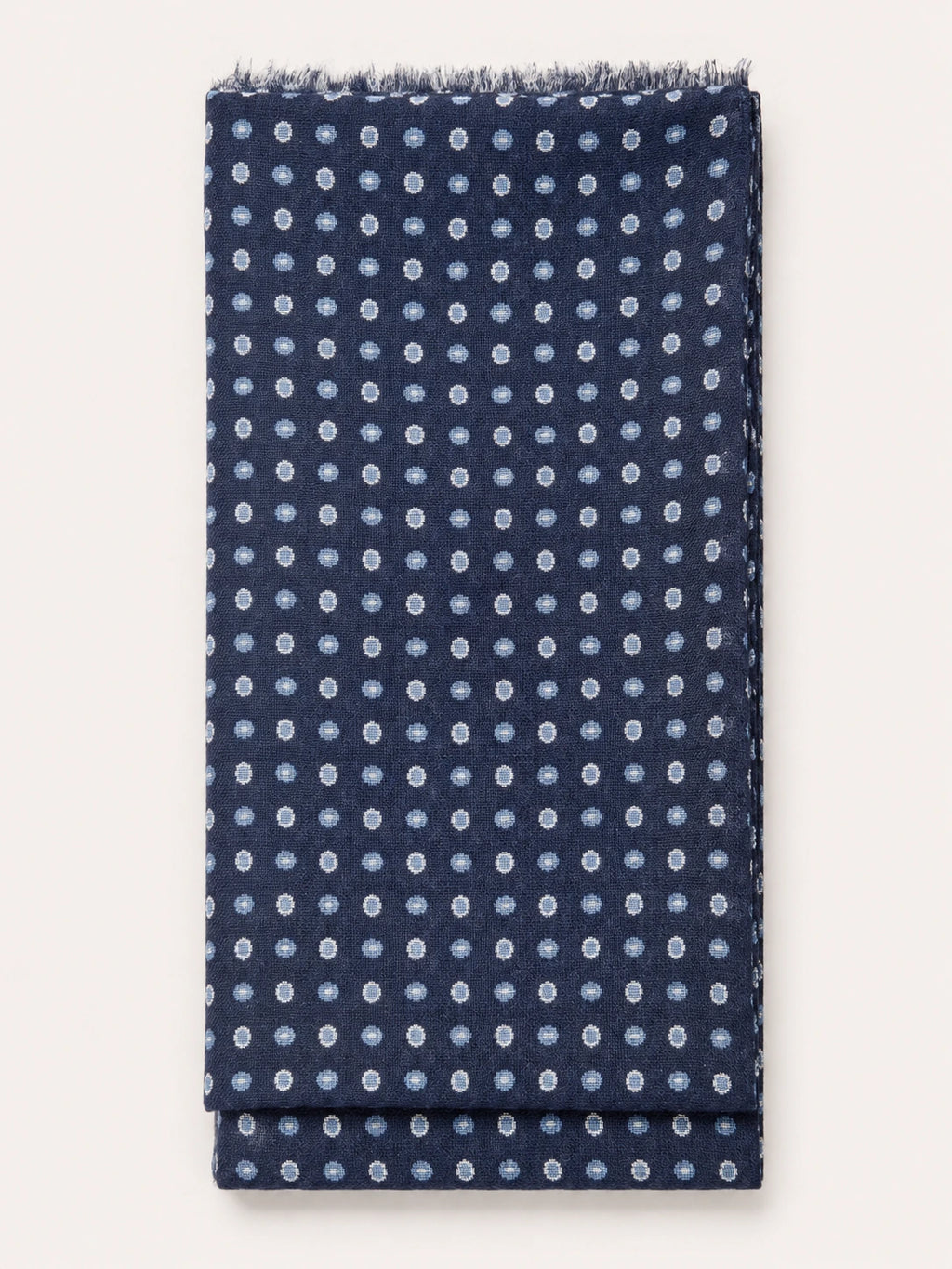 Italian Linen Scarf — Navy Dot