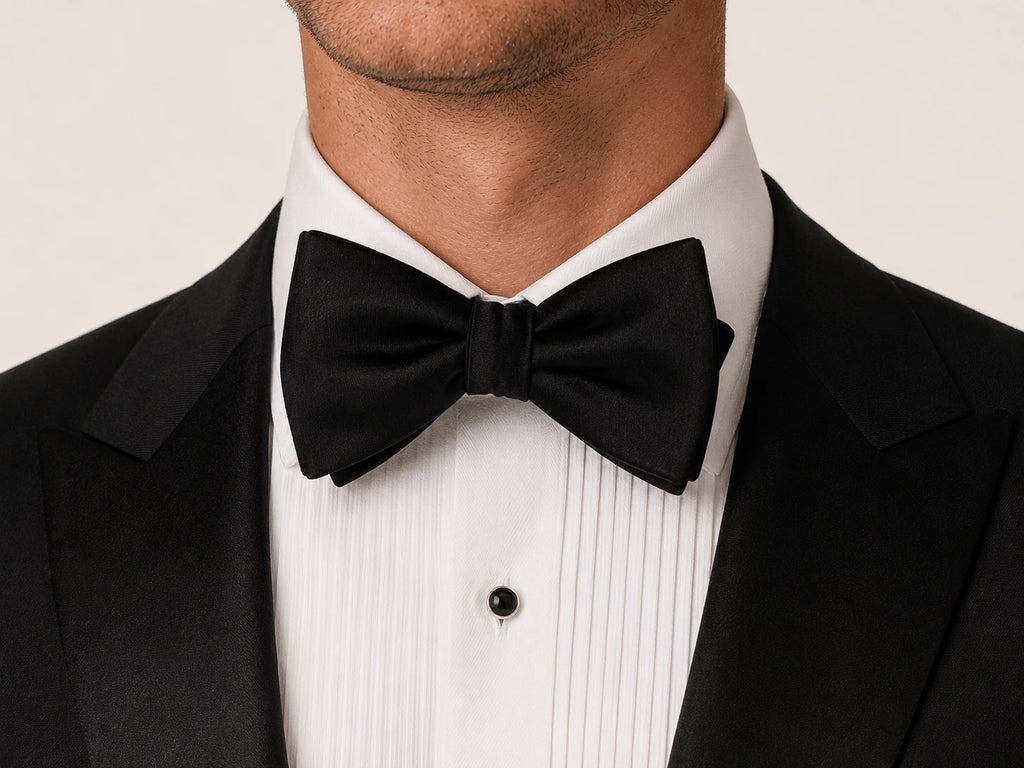 Italian Silk Self-Tie Bow Tie — Black