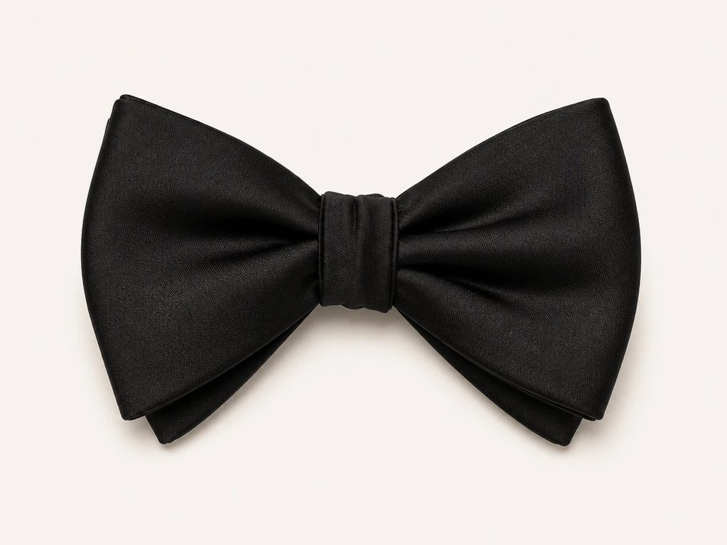 Italian Silk Self-Tie Bow Tie — Black