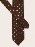 Espresso Silk Tie — The Pin Dot Motif